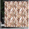 thumbnail image 3 of Ambesonne Fashion Shower Curtain, Eyes Mouths Noses Artwork, 69"Wx75"L, Pale Chocolate and Camel, 3 of 4