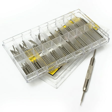- 360Pcs 8-25mm Watch Band Spring Bars Strap Link Pins Bar Remover Repair Kit Tool