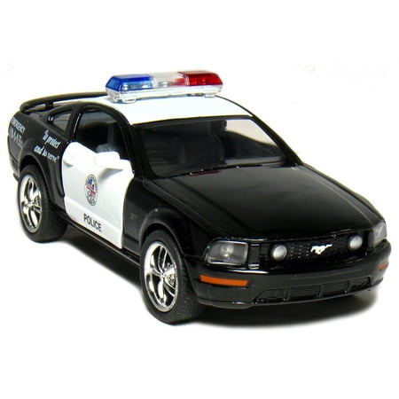 Kinsmart 2006 Ford Mustang GT Police Diecast Car Model 1/38 Scale  Black & White