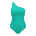thumbnail image 6 of Conairie Women's One Shoulder Tummy Control One Piece Swimsuit Modest Full Coverage Bathing Suit Green S, 6 of 6