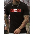 thumbnail image 1 of Canada Print Tee Shirt, Tees for Men, Casual Short Sleeve T-shirt for Summer, 1 of 7