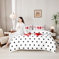 thumbnail image 4 of Erosebridal Girls Red Ribbon Bow Twin Bedding Sets 7-Piece,Kids Teens Black Vintage Polka Dots Bedding Comforter Set,Ultra Soft Home Decor, 4 of 6