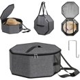 thumbnail image 1 of ReignSword Hat Box for Travel and Storage, Collapsible Large Hat Travel Case for Cowboy with Handles, Cowboy Cap Organizer with Door Hook for Women & Men (Grey), 1 of 6