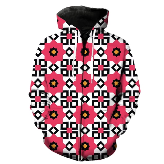 Sudadera con capucha y cremallera para hombre, estilo étnico exótico retro, estilo hip hop, genial, de gran tamaño, con estampado 3D, chaquetas de manga larga