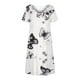 thumbnail image 4 of Vestidos casuales elegantes con cuello en V de manga corta con estampado floral de verano para mujer Fridja  qw4267, 4 of 5