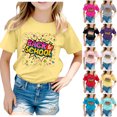 thumbnail image 7 of MUXiin Boys Girls School T-Shirts Cute Letter Graphic Short Sleeve Crewneck Breathable Casual Summer Tee Tops,110Black, 7 of 7