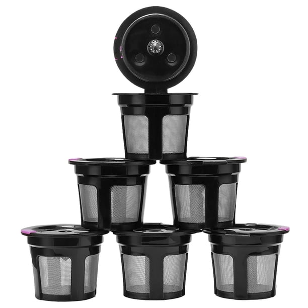 Naiovety Filtro de café reutilizable de 6 uds., cápsulas recargables de acero inoxidable, filtro de malla de vaina, reemplazo para Maker Juegos de servir café y té Negro Naiovety HA000859-02B