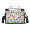 thumbnail image 3 of Dinosaur and Flower White Pattern Insulated Lunch Box for Women Men, Medium Leakproof Cooler Bag with Adjustable Strap, 10"x6.7"x8", 3 of 5