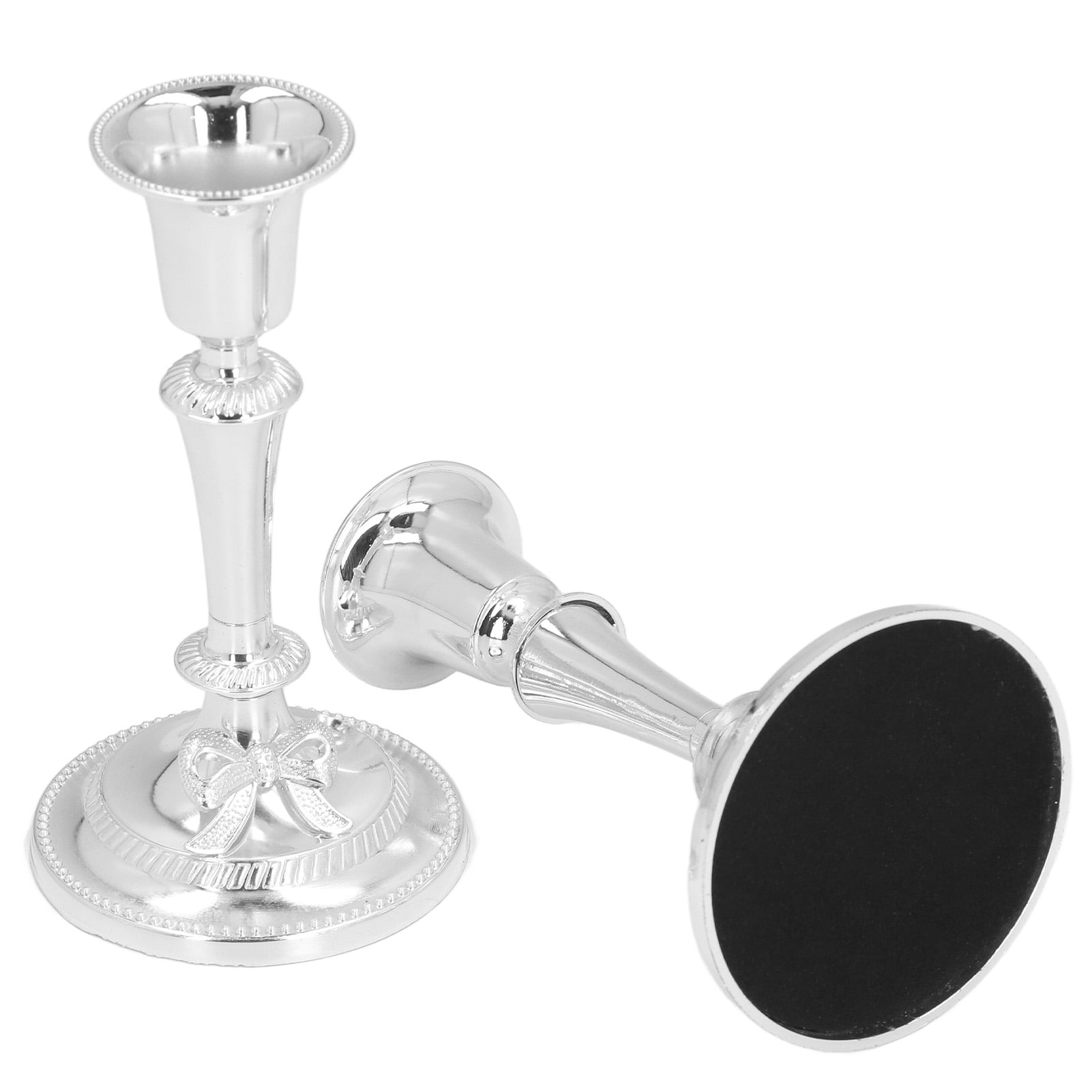 2Pcs Silver Candlestick Holders Candelabra Deluxe Ornate Candle Holders