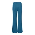 thumbnail image 5 of Women's Linen Pants Pants For Women Wide Leg Flare Pants For Women Double Button Mid Waist Pants Trendy Fashion Casual Pants, Women's Casual Pants L, 5 of 6
