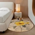 thumbnail image 2 of Round Rugs 3Ft, Vintage Yellow Floral Round Area Rug Washable Indoor Throw Carpet, Spring Summer Botanical Small Non Slip Circle Rug for Bedroom Living Room Home Decor Aesthetic, 2 of 8