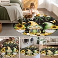 thumbnail image 5 of Round Rugs 8 Ft, Spring Gnomes Non Slip Area Rugs for Kitchen Bedroom Entryway, Farmhouse Botanical Sunflowers Wooden Grain Washable Carpet Runner Rug Floor Mats for Bedroom Home Decor, 5 of 8