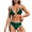 Green, variant on Women's Sexy Bikini Sets Sporty Two Piece Swimsuits Color Block Cheeky High Cut Out Bathing Suits V Neck Adjustable Spaghetti Straps Swimwear