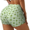 thumbnail image 2 of Kdxio Green Avocado Print Workout Shorts for Women Seamless Soft Smooth Gym Yoga Scrunch Active Shorts, 2 of 9