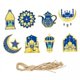 thumbnail image 1 of 2 X 8 Piezas De Adornos Colgantes Eid, Colgante De Ramadán Para Dormitorio, Puerta De Casa, Azul Y Dorado, 1 of 8