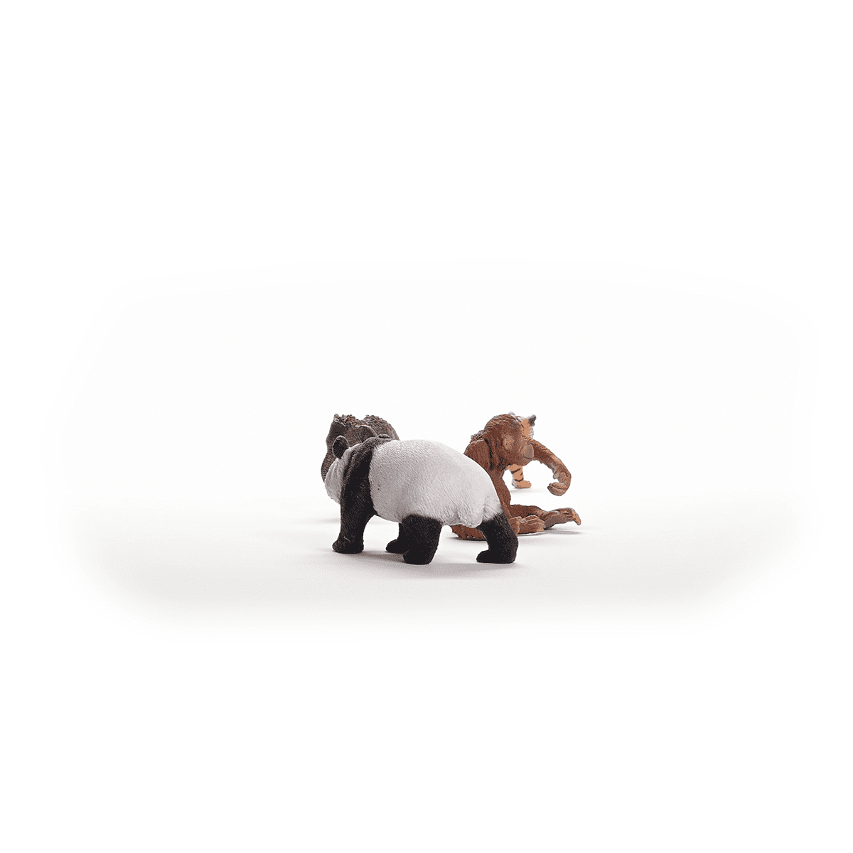 Schleich Wild Life - 4PC Asia Starter Set - Miniature Wildlife Animal Set With Elephant Calf, Giant Panda, Orangutan, & Tiger Cub - Kids 3+