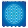 thumbnail image 3 of Ambesonne Blue Shower Curtain, Flower of Life Grid, 69"Wx84"L, Blue White, 3 of 5