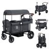 AILEEKISS 3-in-1 Wagon Stroller for 2 Toddlers, Collapsible Baby Wagon with Adjustable Handle, Grey