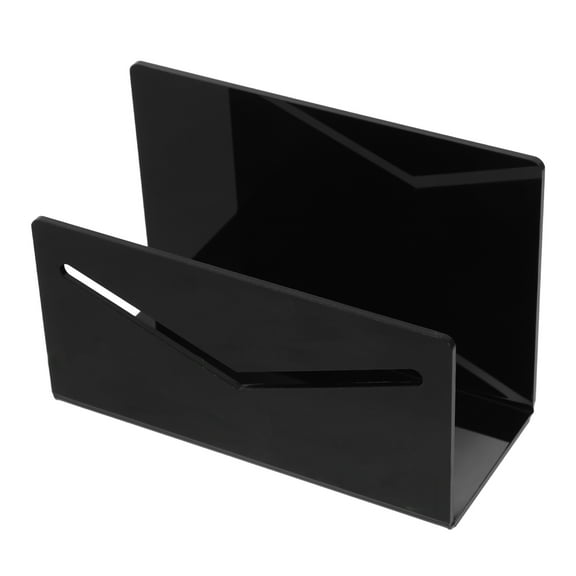 Black Acrylic Mail Organizer for Storage Use Sturdy Desk Letter Holder for Office or Home 6.3 Inches