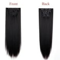 thumbnail image 2 of SHCKE Clip in Hair Extensions Dark Black 8Pcs Set Clip-in Hair Extensions 26 Inch Long Straight Hair Extensions Double Weft Synthetic Hairpiece for Women, 2 of 6