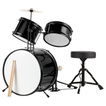 Pyle Kids Drum Set, 3 Piece Beginner Junior Drummer Kit With