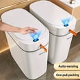 thumbnail image 3 of 1pc/2pcs/3pcs Self-Emptying Trash Can with Drawstring Bags, Hands-Free Pull-Out Design, 3.8-Gallon Capacity – Ideal for Home, Bathroom, Kitchen, Bedroom & Dorm Room Decor and Accessories, 3 of 15