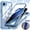 Blue, variant on COAROVER for iPhone 16e/17e Magnetic Case,Full-Body Protective Phone Cover with Wrist Strap,Built-in Screen Protector,Mag Safe Compatible,Shockproof TPU Bumper Water-Resistant Cover,Black