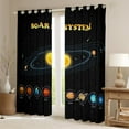 thumbnail image 2 of Solar System Curtains Outer Space Blackout Curtains Universe Themed Window Curtains,Space Galaxy Starry Sky Planet Print Bedroom Curtains Space Theme Curtain,2 Panels 42"Wx90"L, 2 of 5