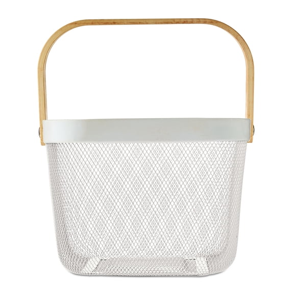 Square Mesh Basket, White, 10" x 7", Easter by Way To Celebrate