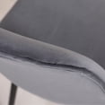 thumbnail image 3 of Of 4 Gray Dining Chairs - Dense Foam Seat And Back, Velvet Upholstery, Metal Legs With Gold Highlights, 17.36"w X 22.14"d 32.39"h 4 Thick Seat, Golden Finish,, 3 of 6