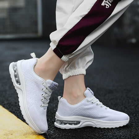 

ZXHACSJ Unisex Fashionable And Breathable Running Shoes Casual Mesh Shoes White 44