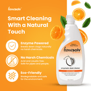 Homesolv Enzymatic Drain Cleaner & Build Up Remover, Valencia Orange, 22 fl oz, 1 Pack