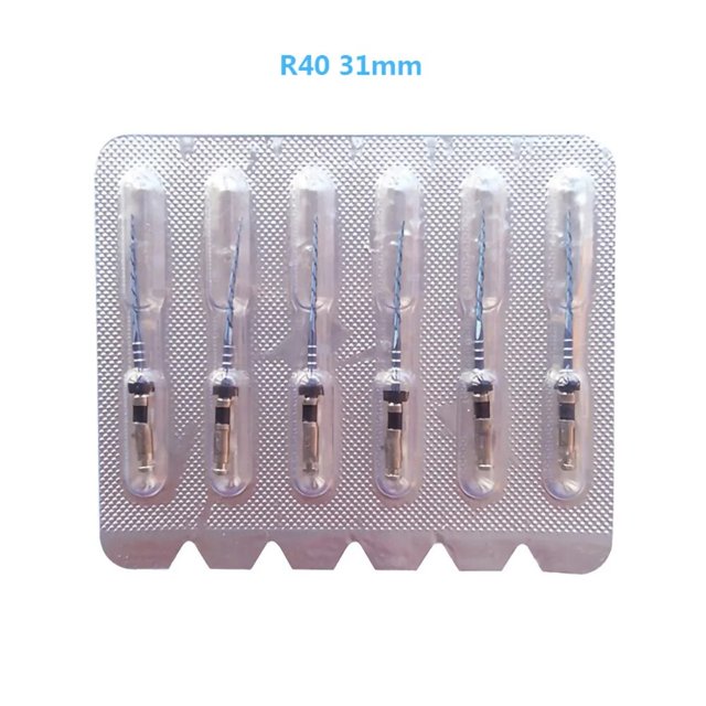 2025 6 piezas/caja NITI Limas de calor azules reciprocantes dentales R25 25 mm Denspay Motor dental Use solo una lima Limas de conducto radicular rotatorias