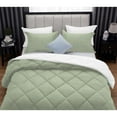 thumbnail image 6 of DNG Creations 5 Piece Reversible Diamond Pattern Comforter All Season 550 GSM - Twin/ Twin XL - Size ( Light-Sage/White Colour ) 800 Threads Count, 100% Egyptian Cotton, 6 of 7