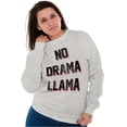 thumbnail image 4 of No Drama Llama Alpaca Chill Relaxed Unisex Plus Fleece Graphic Sweatshirt Brisco Brands 3X, 4 of 5