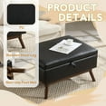 thumbnail image 3 of HUJHKIO 3 in 1 Lift Top Coffee Table with Storage, Wooden Stool for Living Room, Microsuede Fabric, Black, 3 of 9