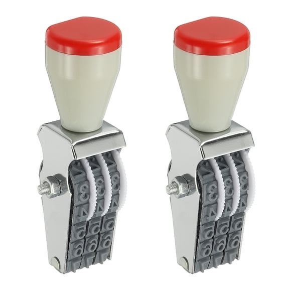 Uxcell 3 Digit Number Roller Stamp, 2Pcs Adjustable Rubber Stamp Symbol Office Date