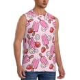 thumbnail image 2 of Balery Strawberry Popsicle Camisetas sin mangas para hombre, absorbe la humedad y protege contra el mal olor.-Small, 2 of 7