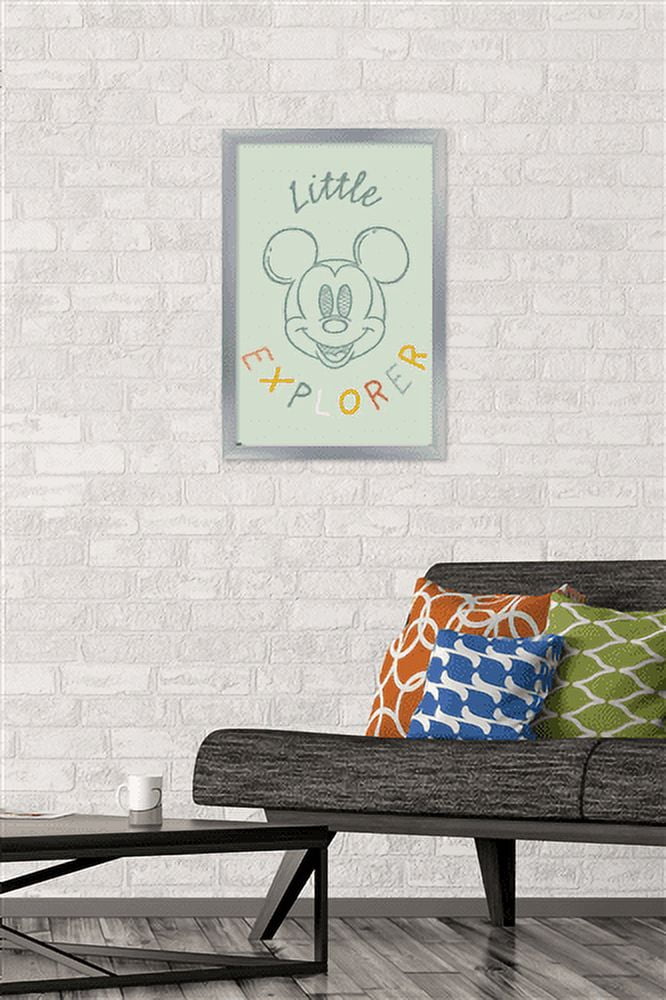 Disney Mickey Mouse - Little Explorer Wall Poster, 14.725" x 22.375", Framed
