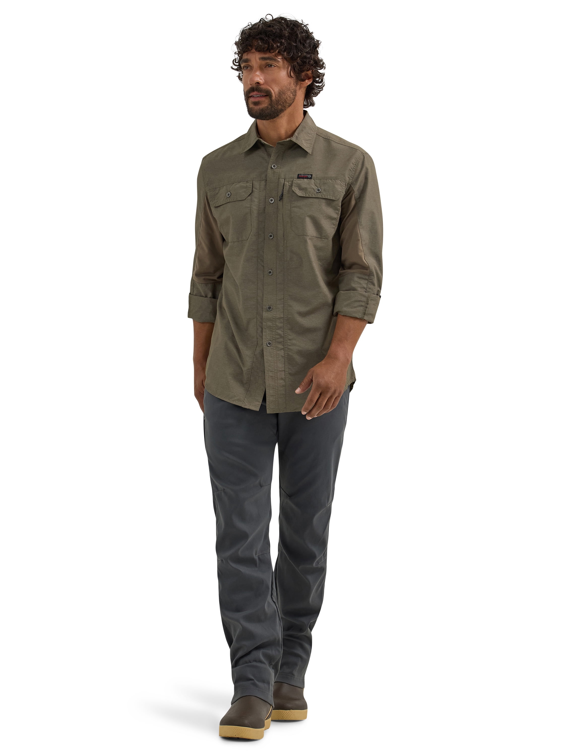 Wrangler® ATG Men's Mixed Material Shirt with UPF 40+ Protection, S-4XL
