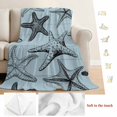 thumbnail image 5 of Teal Blue Starfish Blanket Soft Cozy Warm Throw Blanket for Couch, Plush Fuzzy Flannel Fleece Blankets for Sofa, Coastal Ocean Summer Sea Nautical Bed Blankets Lightweight Gifts for Women, 40"x60", 5 of 9