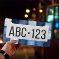 thumbnail image 4 of 1 Pcs Denim Patchwork License Plate Frame, License Plate Cover for Car Decorative Parts, Aluminum License Plate Bracket Holder Rust-Proof Weather-Proof for US Standard Car, 4 of 9