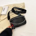 thumbnail image 3 of Bolso cruzado ancho para mujer, bolso de cadera de cuero con cremallera, riñonera de cadena sólida, riñonera Hugtrwg Para estrenar, 3 of 9