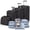 Black-Set of 4, variant on Ktaxon 3-Piece Softside Luggage Set With 8 Set Pcaking Cube TSA Lock, 360° Spinner Wheels Purple