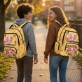 thumbnail image 3 of HUIACONG Axolotl Sunflower Backpack for Teens 12-18, 17 Inch Nature Print School Bag, Durable Lightweight Water Resistant Backpack for High School, 3 of 7