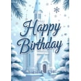 thumbnail image 4 of LUUFILx Enchanting Winter Castle Happy Birthday Banner Backdrop Background Decorations for Party Supplies Photography Props Snowy Magic Fairy Tale Celebration, 4 of 8