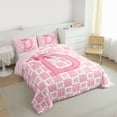 thumbnail image 3 of jejeloiu Bowknot Monogrammed D Twin Comforter Sets,Modern Geometric Checkered Bedding Set For Girls Teens Reversible 2pcs, 3 of 8