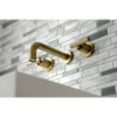 thumbnail image 3 of Kingston Brass KS8123CML Manhattan 2-Handle 8 in. Wall Mount Bathroom Faucet, Antique Brass, 3 of 5