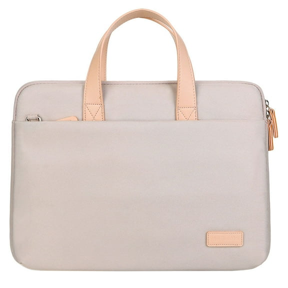 MLINS  Computer Bag Canvas Shoulder Laptop Storage Business Child Girl Beige