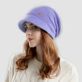 thumbnail image 2 of Fgnfyis Women's Winter Outdoor Warm Hat Wide Brim Earflap Fashion Postpartum Pile Cap Winter Hats for Women Purple, 2 of 4